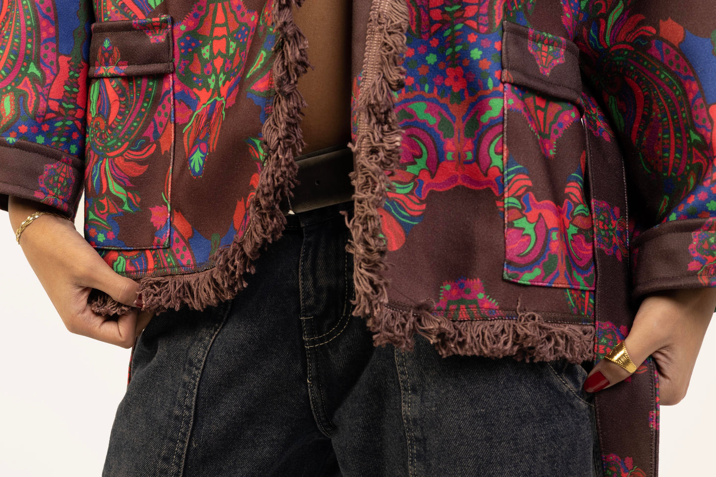 Wine And Ginger Belted Jacket