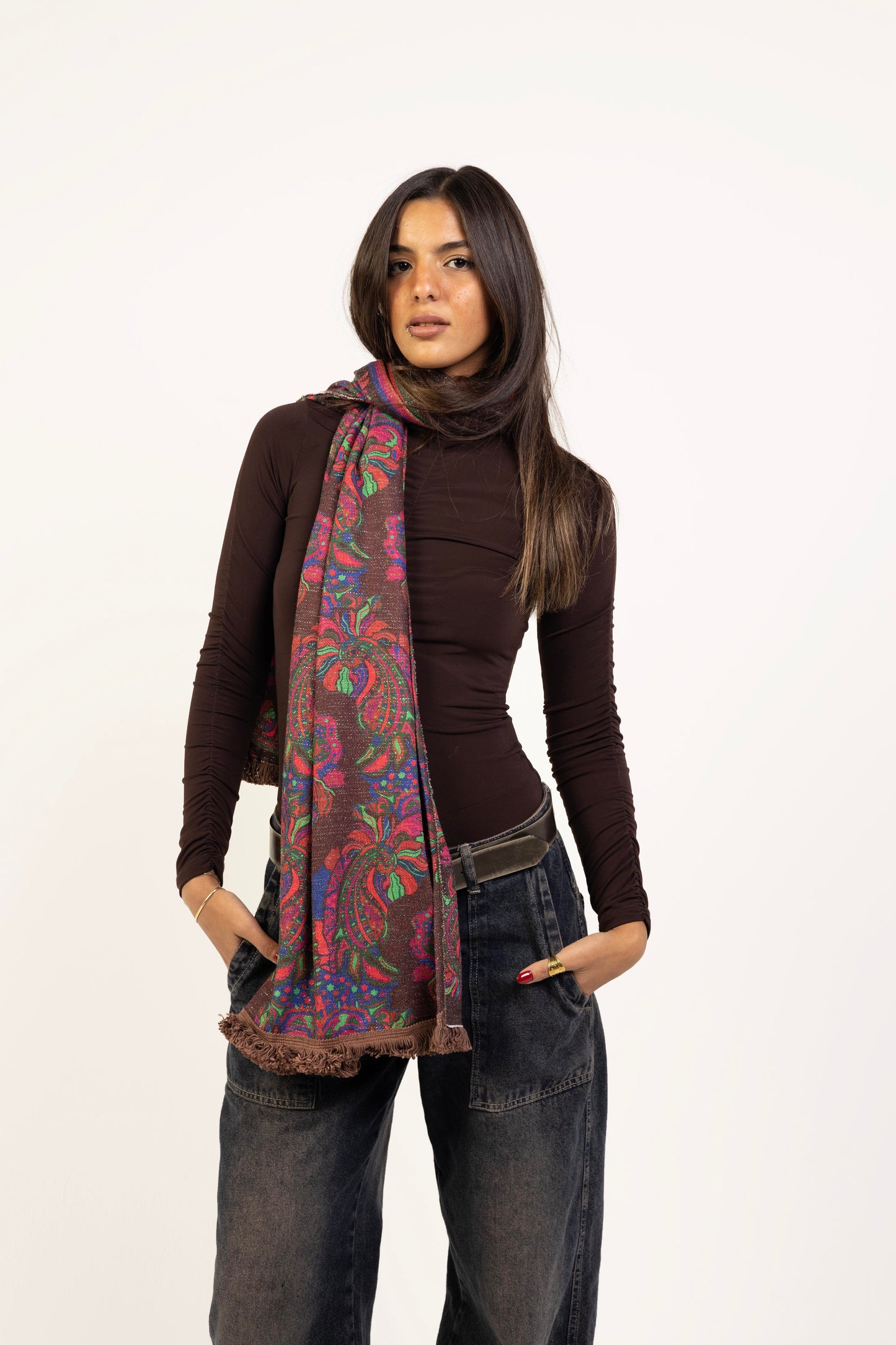 Wine And Ginger Double Faced Scarf