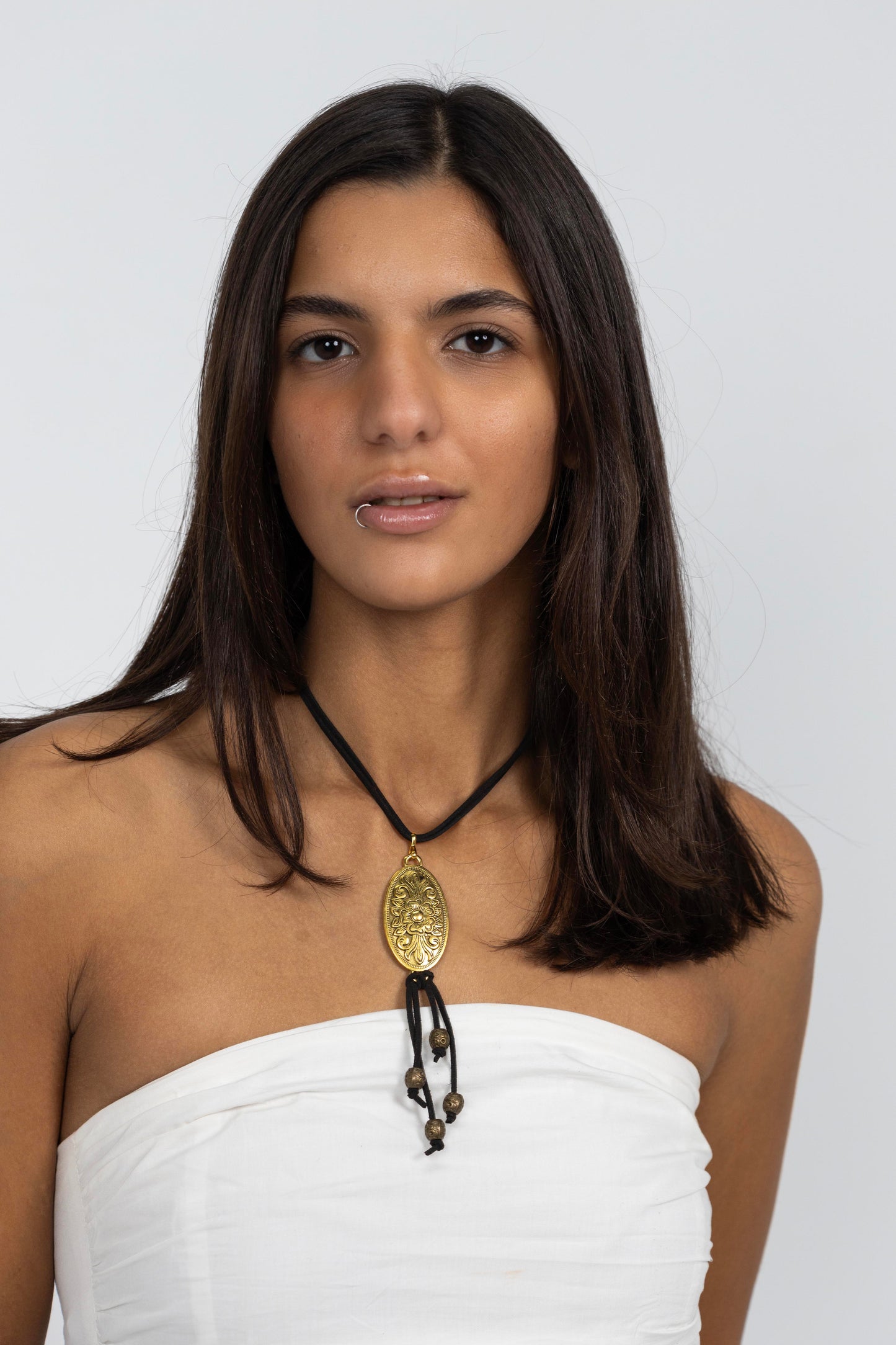 Oval Floral In Black