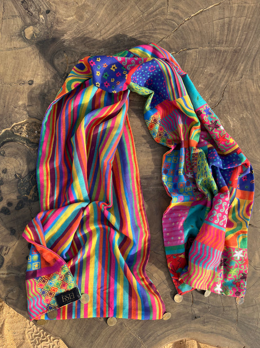 Patches scarf double-faced scarf