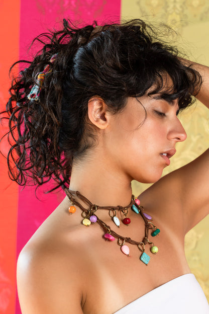 Sandy Ocean Double Cord Necklace