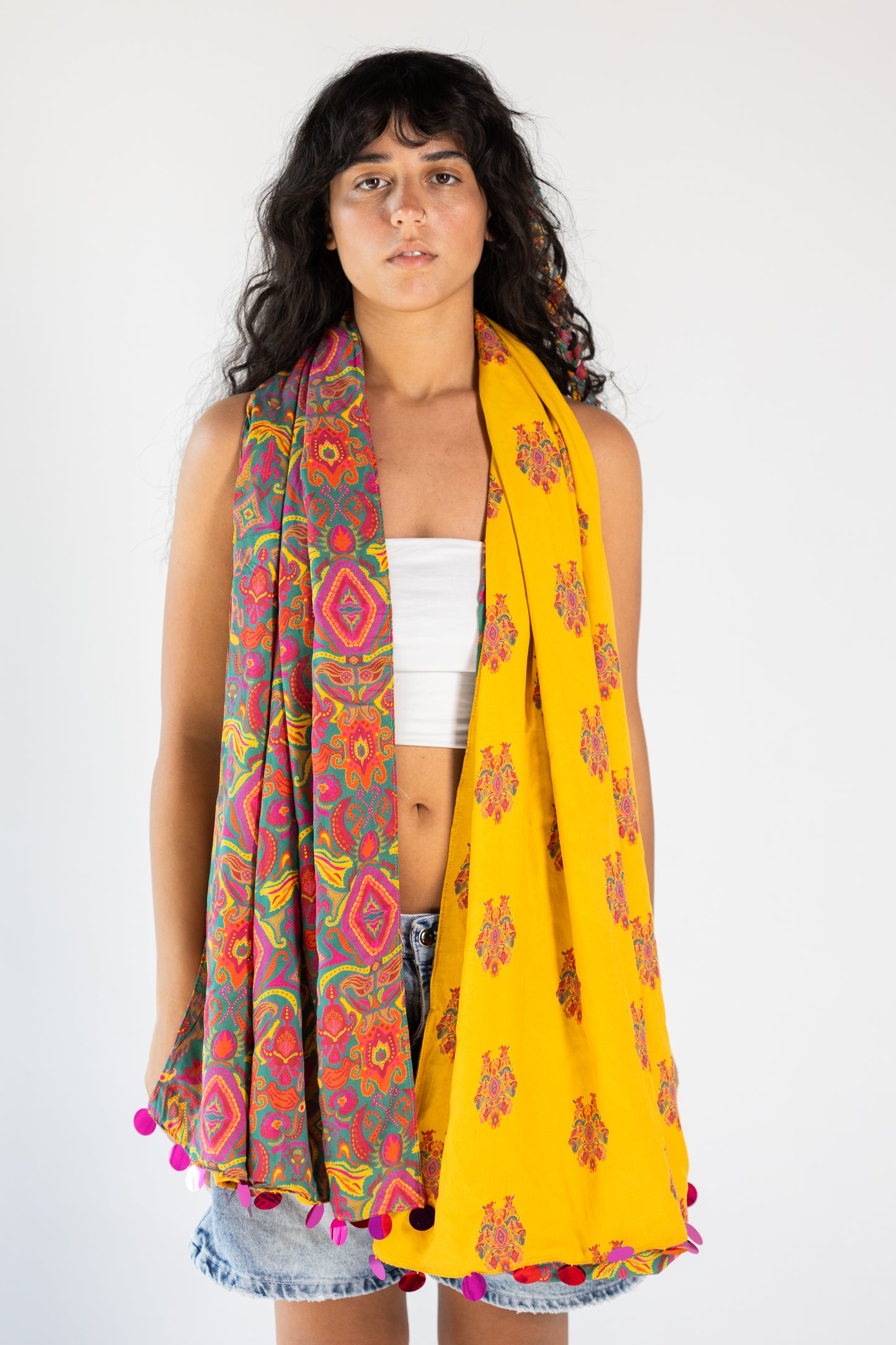 Ciel Et Miel Reversible Cotton Scarf