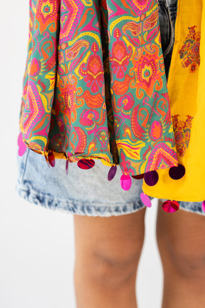 Ciel Et Miel Reversible Cotton Scarf