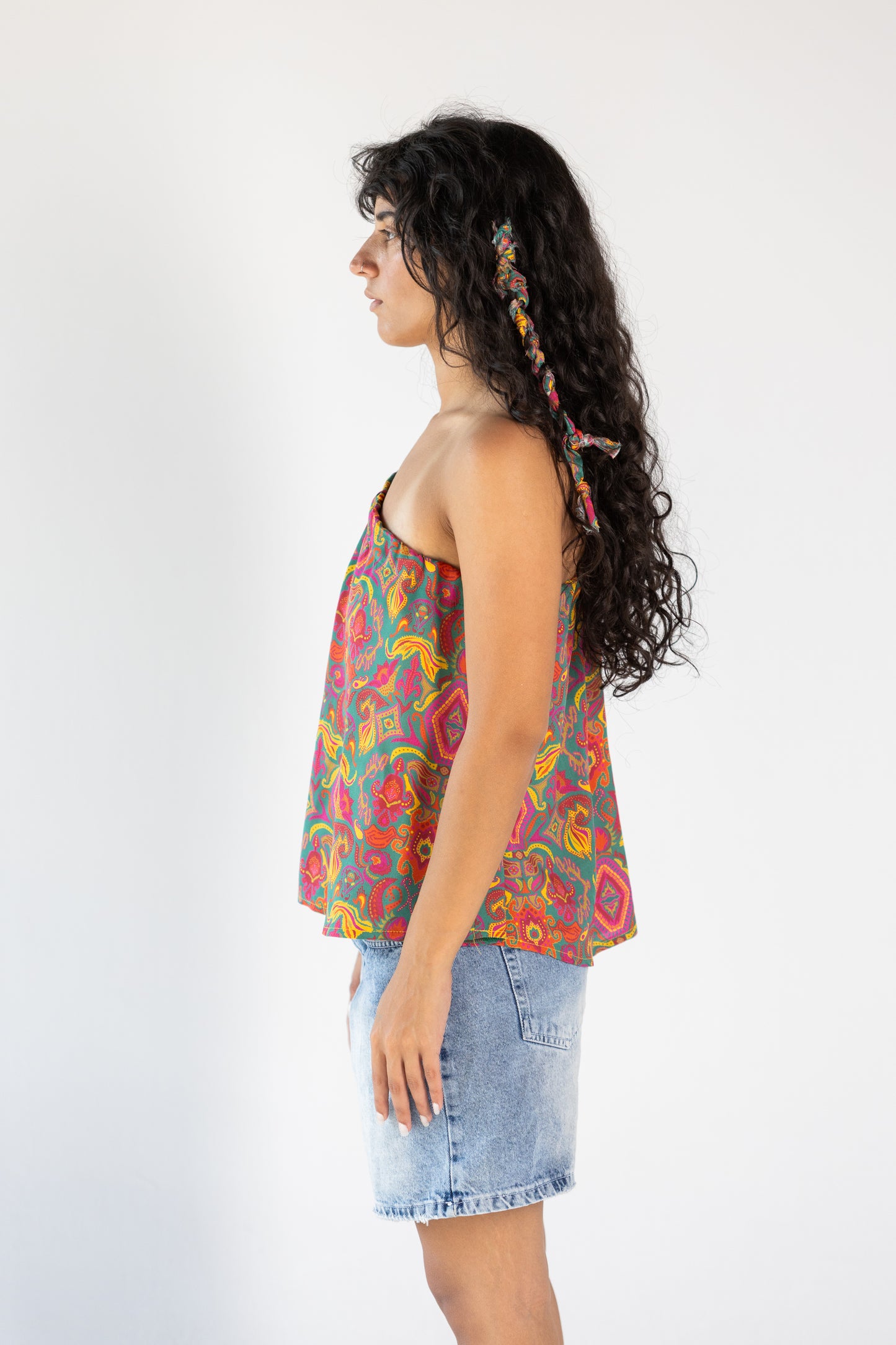 Ciel Et Miel One Shoulder Cotton Top