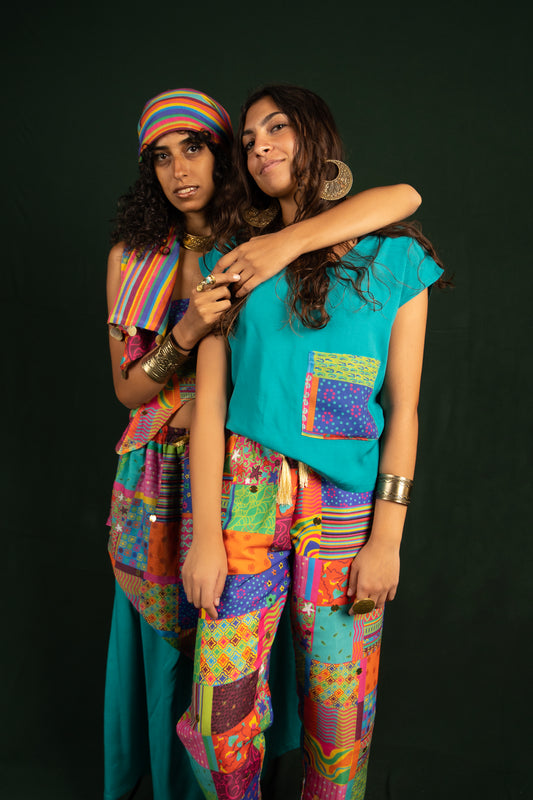 Turquoise Plain Blouse